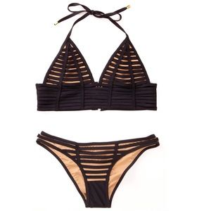 NWT Beach Bunny Hard Summer Bikini Set Black